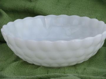 catalog photo of bubble pattern milk glass salad / serving bowl, vintage Anchor Hocking