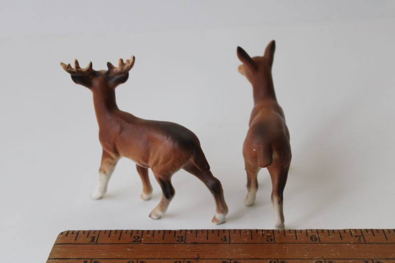 photo of buck and doe deer pair vintage Japan figurines Victoria ceramics #2