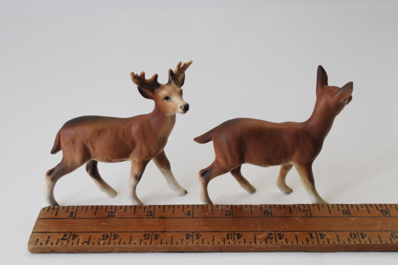 photo of buck and doe deer pair vintage Japan figurines Victoria ceramics #3