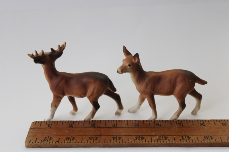 photo of buck and doe deer pair vintage Japan figurines Victoria ceramics #4