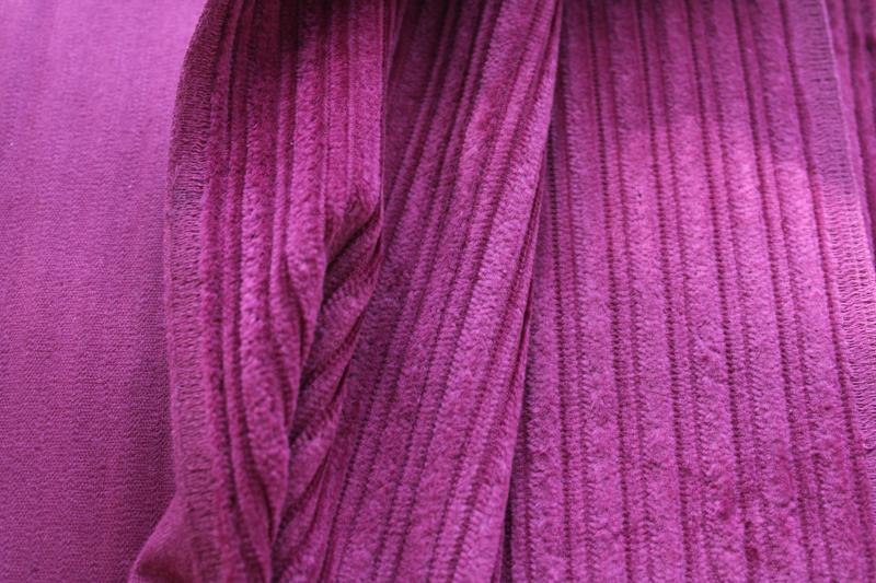 photo of burgundy wine solid color wide wale corduroy, soft vintage cotton fabric #2