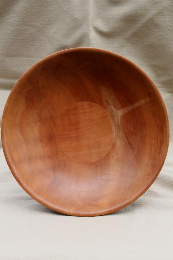 photo of burnished wood fruit bowl, rustic modern vintage hand turned wooden pedestal dish #3