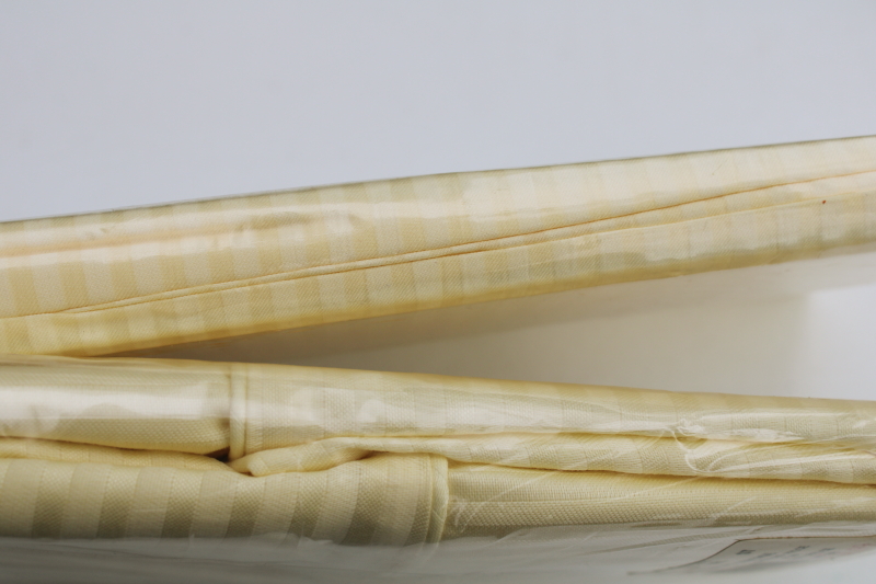 photo of butter yellow satin stripe pima cotton sheet & pillowcases sealed packages 1990s vintage The Company Store  #7