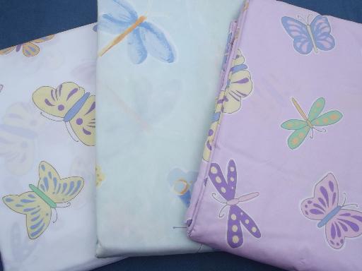 photo of butterflies print cotton, never used duvet covers, flat sheet for fabric #1