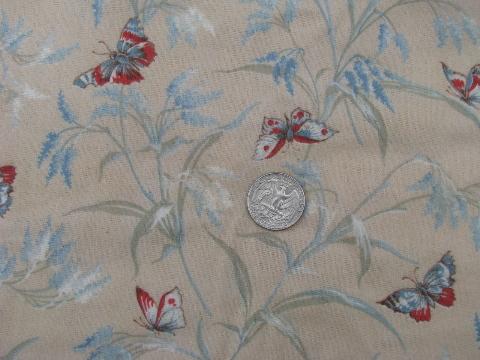 photo of butterflies, vintage print cotton flannel fabric #1