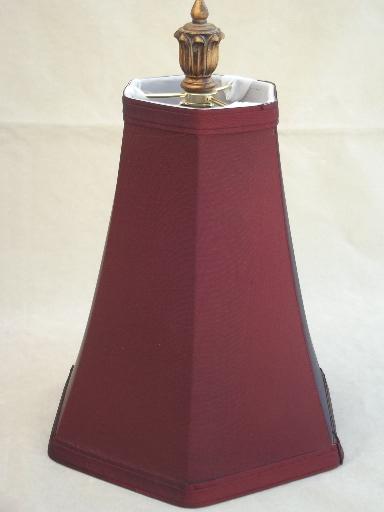 photo of candlestick lamp w/ prisms & shade, florentine gold hollywood regency style  #3