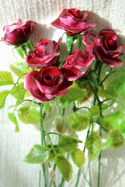 photo of capodimonte style vintage bone china flowers, long stemmed rose sweetheart roses  #10