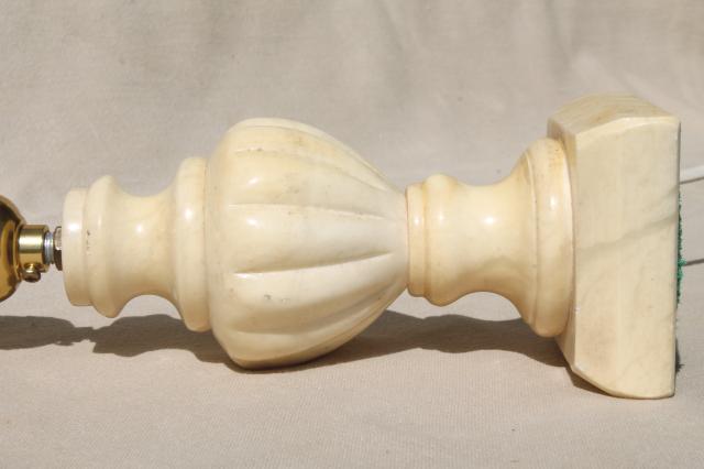 photo of carved marble lamp, classical fluted column Italian alabaster stone table lamp #5