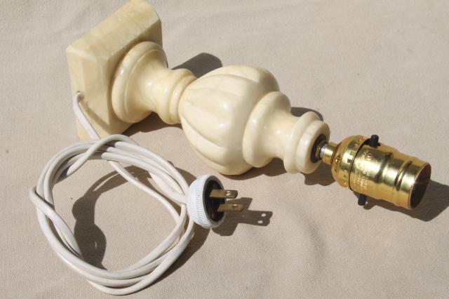 photo of carved marble lamp, classical fluted column Italian alabaster stone table lamp #6