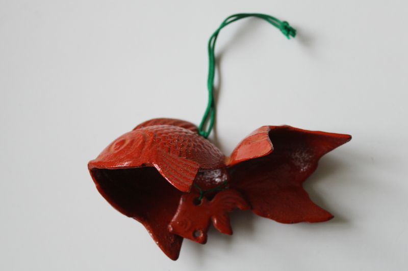 photo of cast iron bell lucky koi fish, goldfish good luck garden bell  #1