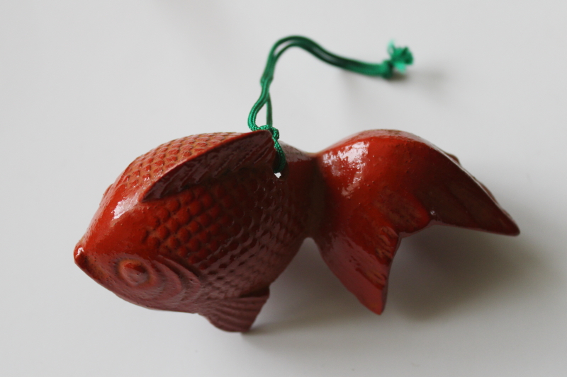 photo of cast iron bell lucky koi fish, goldfish good luck garden bell  #2