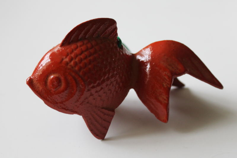 photo of cast iron bell lucky koi fish, goldfish good luck garden bell  #3