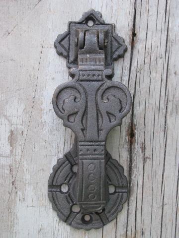 photo of cast iron door knocker, antique reproduction architectural hardware #1