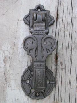 catalog photo of cast iron door knocker, antique reproduction architectural hardware