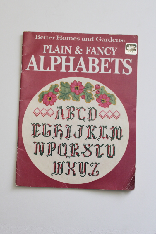 photo of charted alphabets monogram letters for embroidery, cross stitch BH&G needlework booklet #1