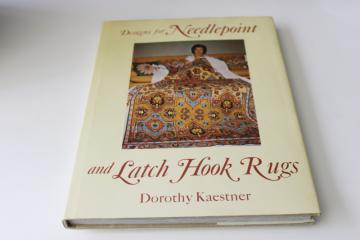 catalog photo of charted designs for needlepoint & latch hook rugs, classic oriental carpet patterns