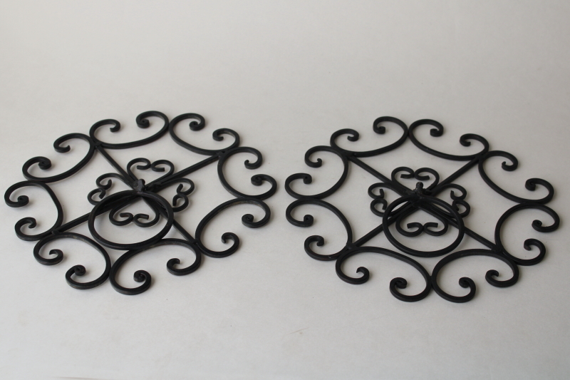 photo of chateau style wrought iron hardware, ornamental medallions w/ rings, oversize door pulls wall decor  #2