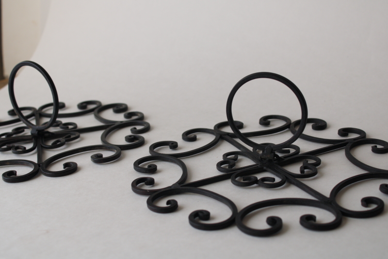 photo of chateau style wrought iron hardware, ornamental medallions w/ rings, oversize door pulls wall decor  #5