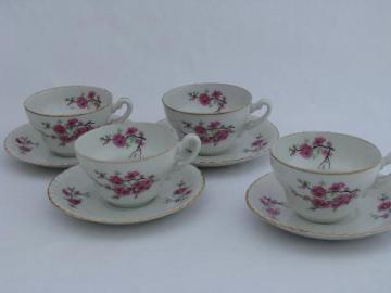 catalog photo of cherry blossom vintage china cups & saucers, japan