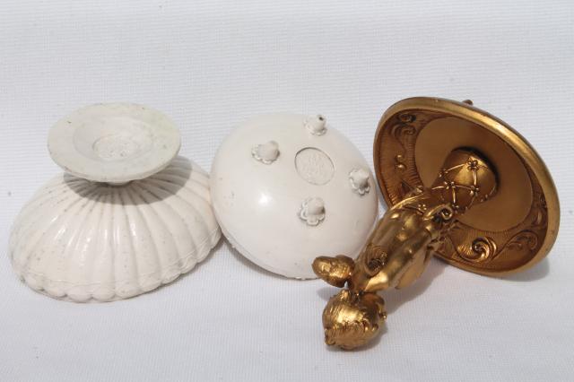 photo of cherubs & baby angels Depose Italy vintage composition plastic egg shaped boxes & stands for eggs #8