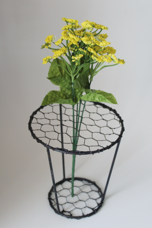 photo of chicken wire flower frog or spoon holder, rustic modern farmhouse style #1