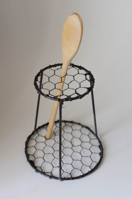 photo of chicken wire flower frog or spoon holder, rustic modern farmhouse style #2