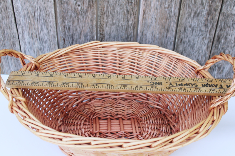 photo of childs size vintage wicker laundry basket, french country rustic decor #2