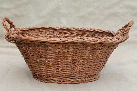 photo of child's size vintage wicker laundry baskets for washing doll clothes on wash day #2