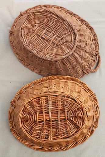 photo of child's size vintage wicker laundry baskets for washing doll clothes on wash day #8