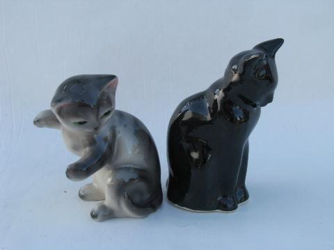 photo of china cats & kittens figures, lot of kitty cat figurines & miniatures, vintage Japan #2