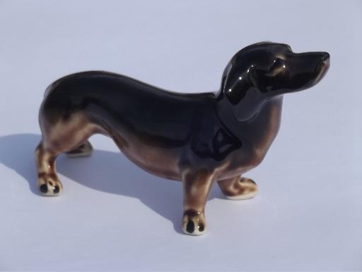 photo of china dachshund dog figurine, 1950s-60s vintage ceramic figure #2