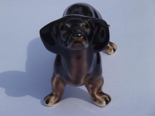 photo of china dachshund dog figurine, 1950s-60s vintage ceramic figure #3