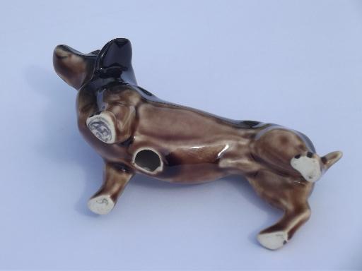 photo of china dachshund dog figurine, 1950s-60s vintage ceramic figure #5