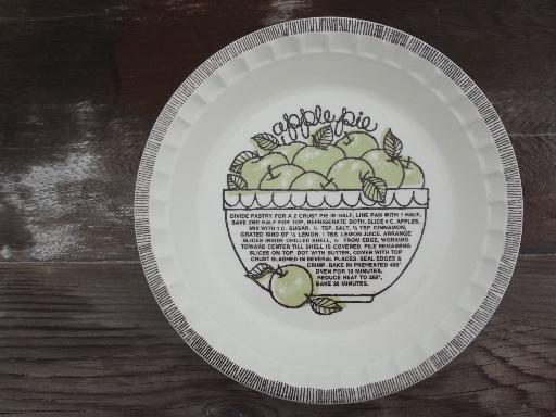 photo of china pie plate w/ Strawberry Pie recipe, vintage ceramic pie pan #1