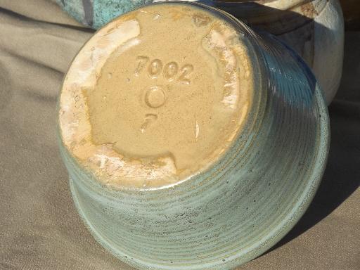 photo of chunky rustic hand thrown pottery planters & vases, studio art pottery #4