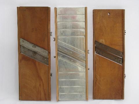 photo of church kitchen lot vintage slaw boards or mandolin french slicers, for potatoes etc. #1