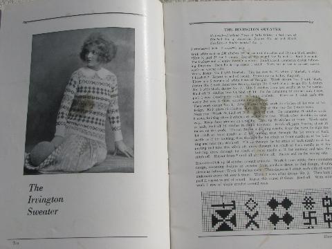 photo of circa 1916 wool yarn knitting and crochet pattern booklet, sweaters etc. #5