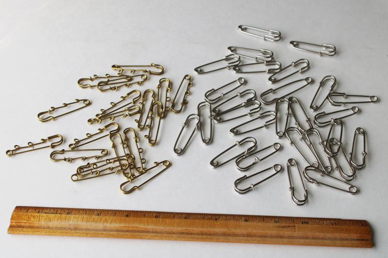 photo of clasp pins for ribbons, medals, awards - silver & gold tone metal jewelry findings #1