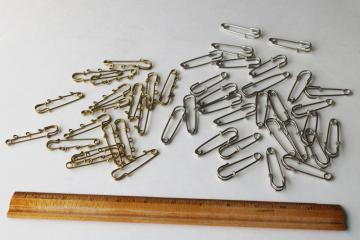 clasp pins for ribbons, medals, awards - silver & gold tone metal jewelry findings