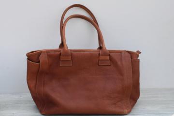 catalog photo of classic vintage all leather I Medici handbag purse made in Italy, British tan brown color