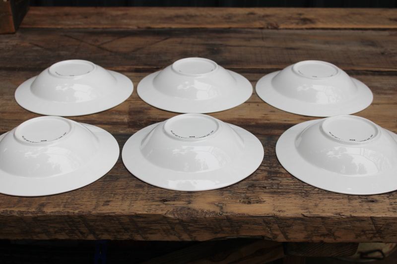 photo of classic white ironstone china soup bowls fluted border Martha Stewart Everyday MSE set of 6  #5
