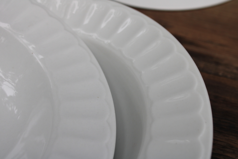photo of classic white ironstone china soup bowls fluted border Martha Stewart Everyday MSE set of 6  #6
