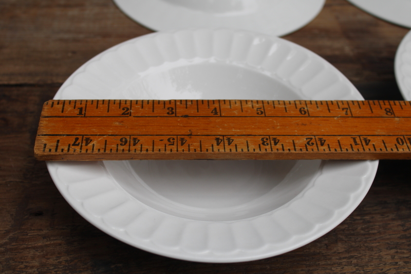photo of classic white ironstone china soup bowls fluted border Martha Stewart Everyday MSE set of 6  #7