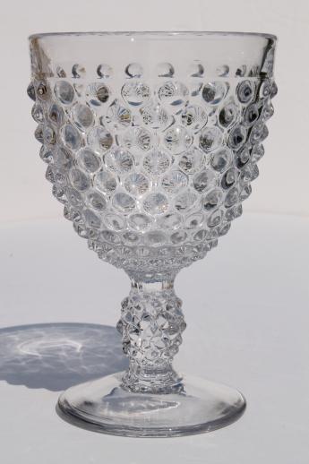 photo of clear glass hobnail champagne & wine or water glasses, Fenton or Imperial glass? #3