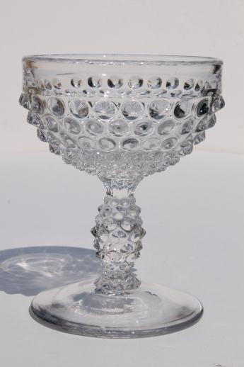 photo of clear glass hobnail champagne & wine or water glasses, Fenton or Imperial glass? #4