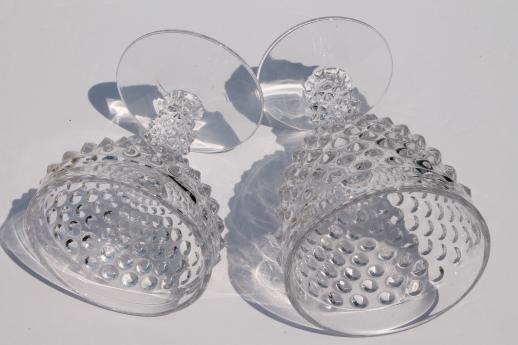 photo of clear glass hobnail champagne & wine or water glasses, Fenton or Imperial glass? #5