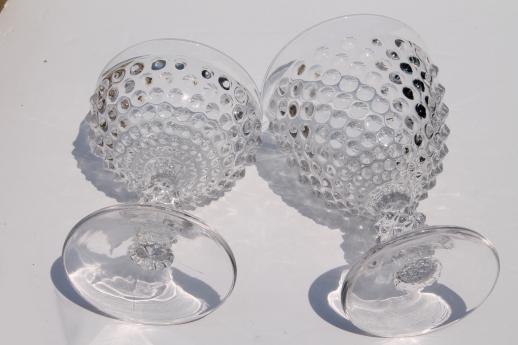 photo of clear glass hobnail champagne & wine or water glasses, Fenton or Imperial glass? #6