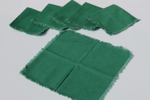 photo of cloth napkins in shades of blue & green, large lot fabric napkin sets vintage & newer #12