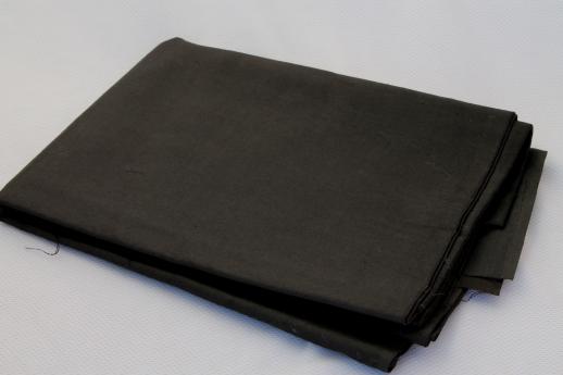 photo of coal black vintage polished cotton sateen fabric for historical costumes, antique sewing #3