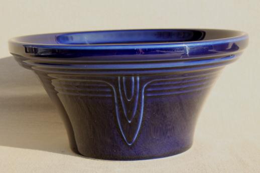 photo of cobalt blue Fiesta hostess bowl & relish dishes, newer Homer Laughlin Fiestaware #3